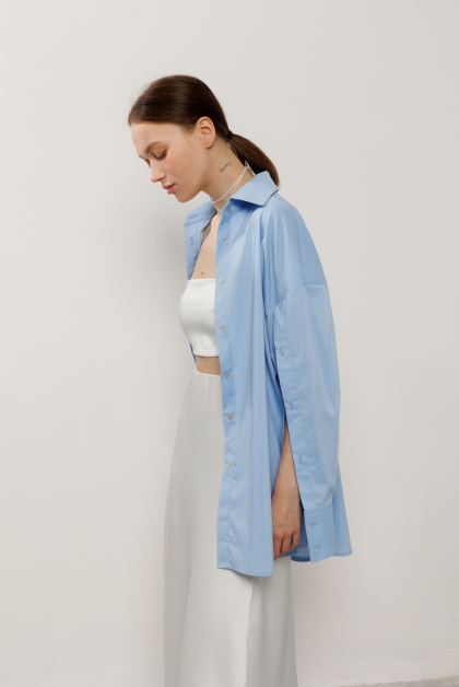 Сорочка кейп з акцентними рукавами