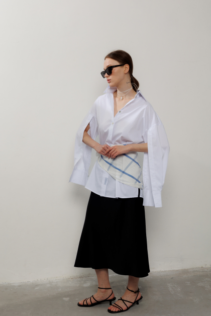 Сорочка кейп з акцентними рукавами