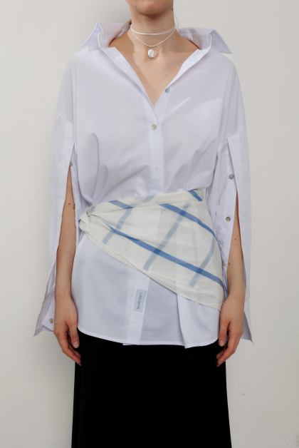 Сорочка кейп з акцентними рукавами