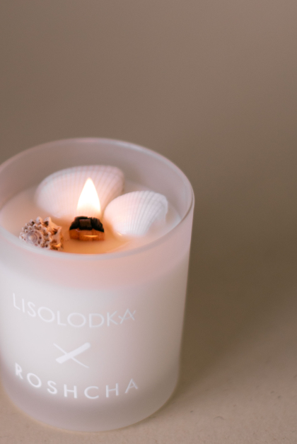 Свічка з натурального соєвого воску з ароматом моря