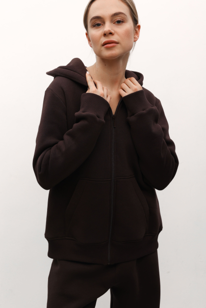 Теплий зіп худі з капюшоном