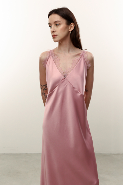 Атласна сукня [Аврора] з мереживом