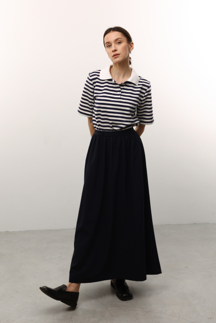 Спідниця кльош з кишенями у кольорі navy blue