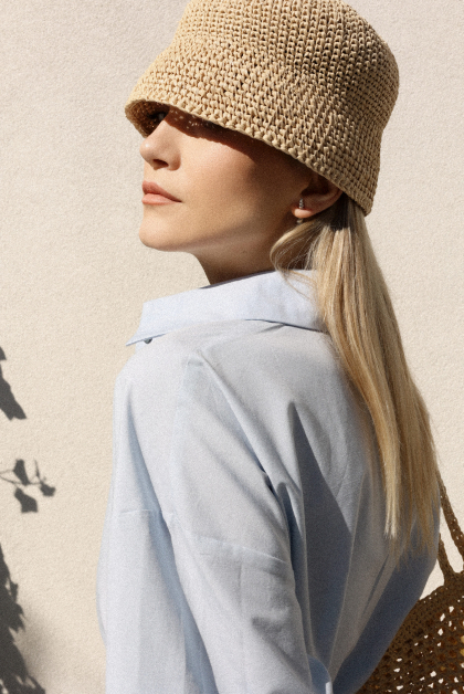 Плетена панама з натуральної рафії 2 в 1